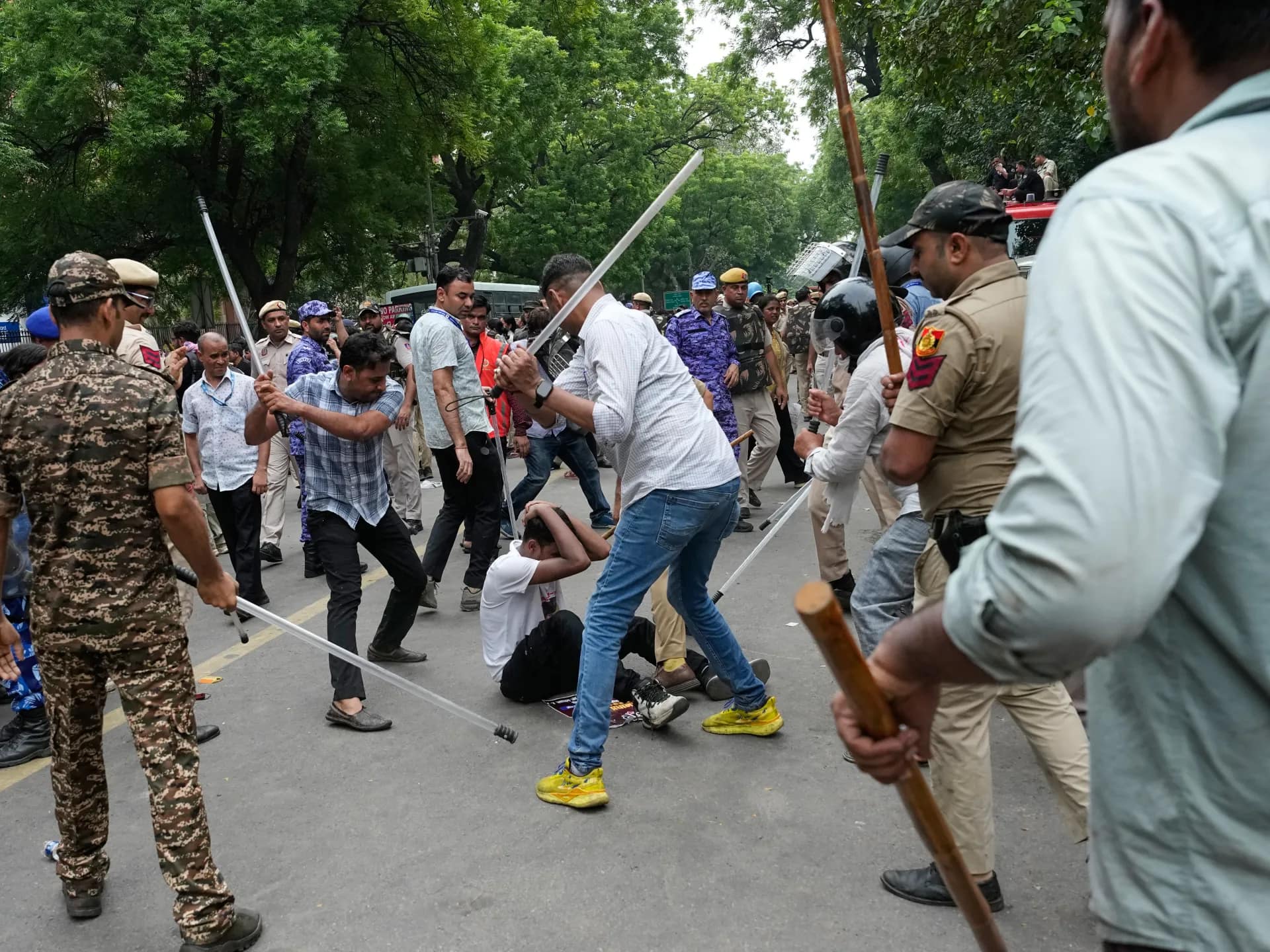 Indian Police Clash with 'Cockroach Movement' Protesters Demanding Education Minister's Resignation