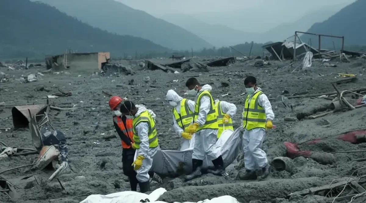 Forensic teams recover bodies in Nepal’s flood-ravaged Rusawa district