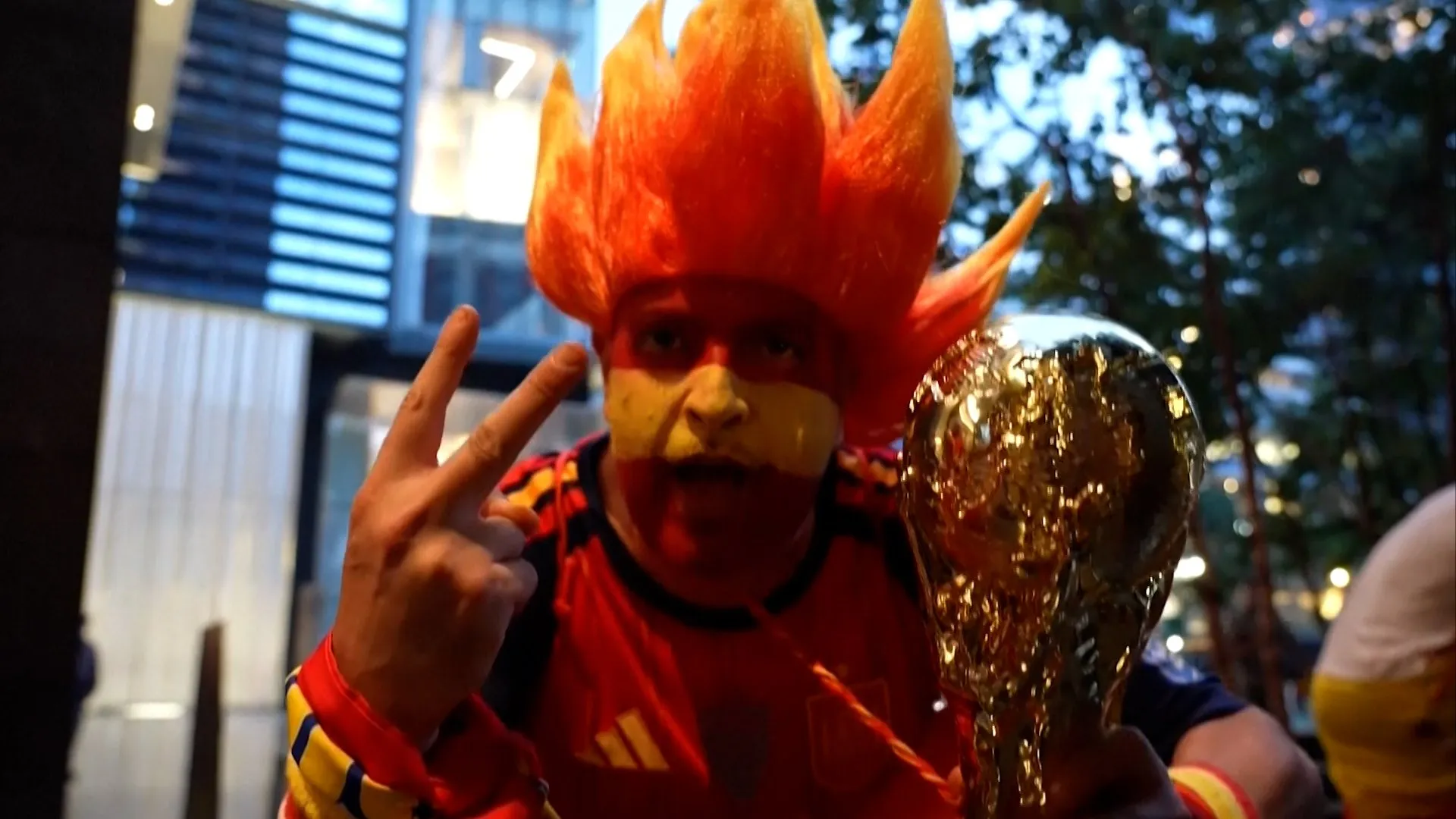 Spanish Football Enthusiasts Celebrate in New York Ahead of World Cup Final